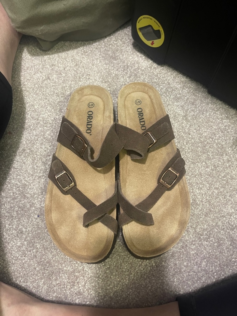 Brown Women's Suede Buckle Sandals
